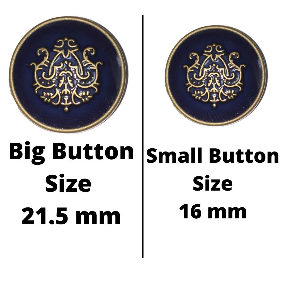 Blue Traditional Metal Buttons
