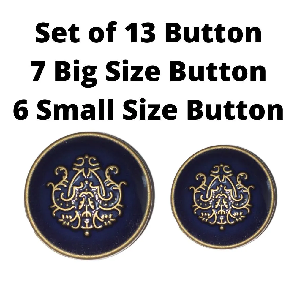 Blue Traditional Metal Buttons