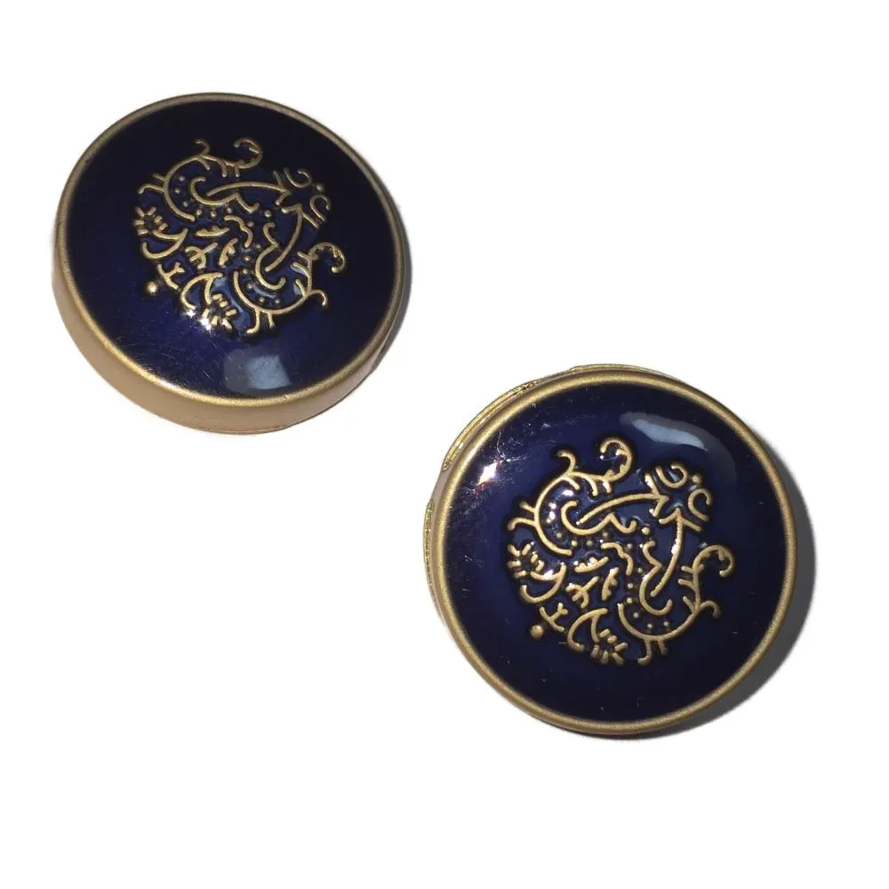 Blue Traditional Metal Buttons
