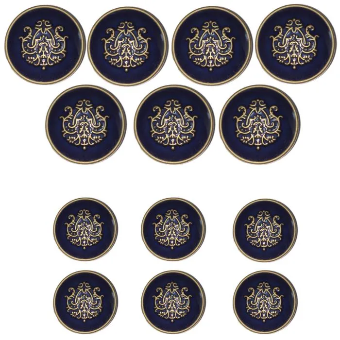 Blue Traditional Metal Buttons