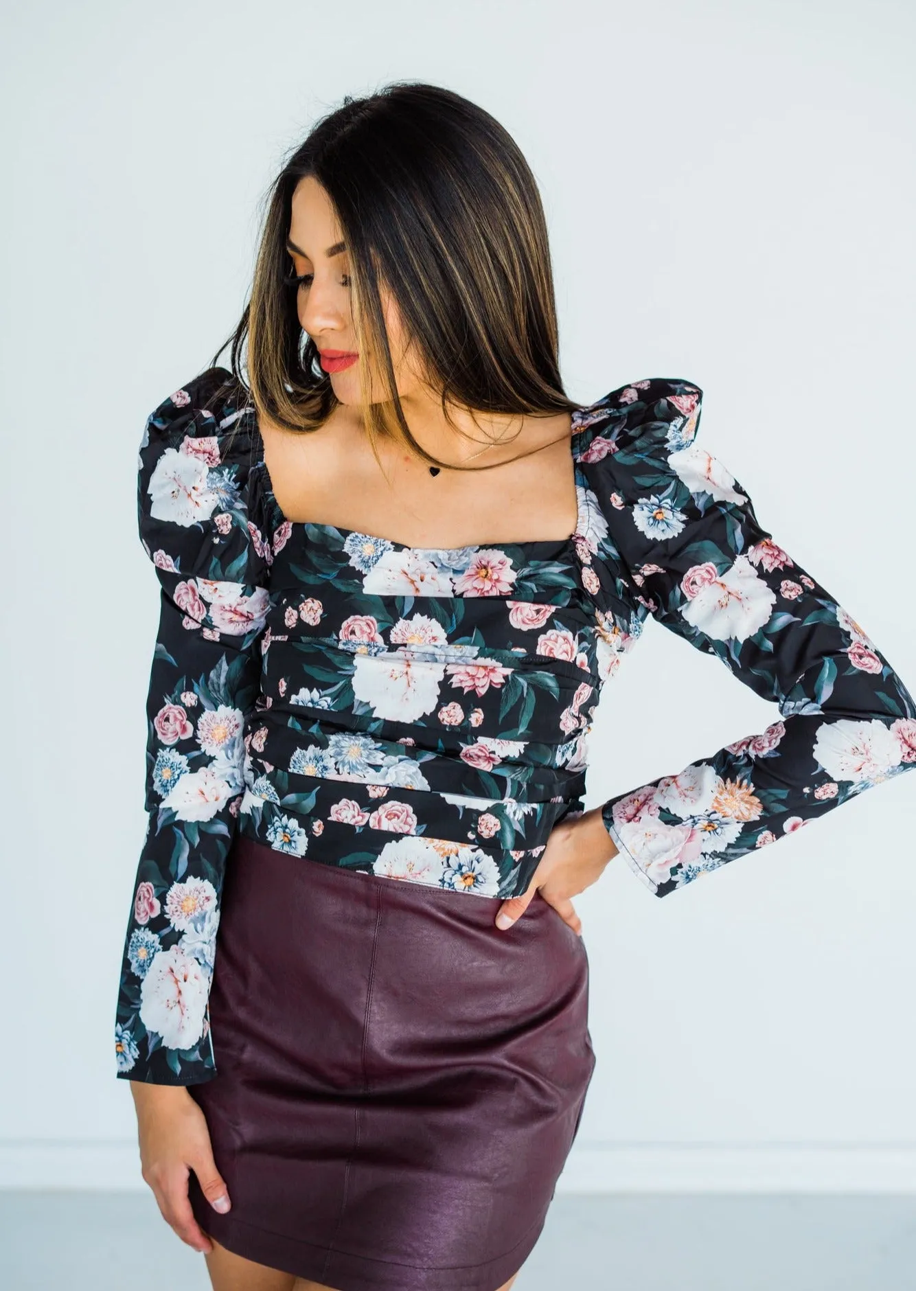 Buddy Love Dutchess Pleated Long Sleeve Top - Sleeping Garden