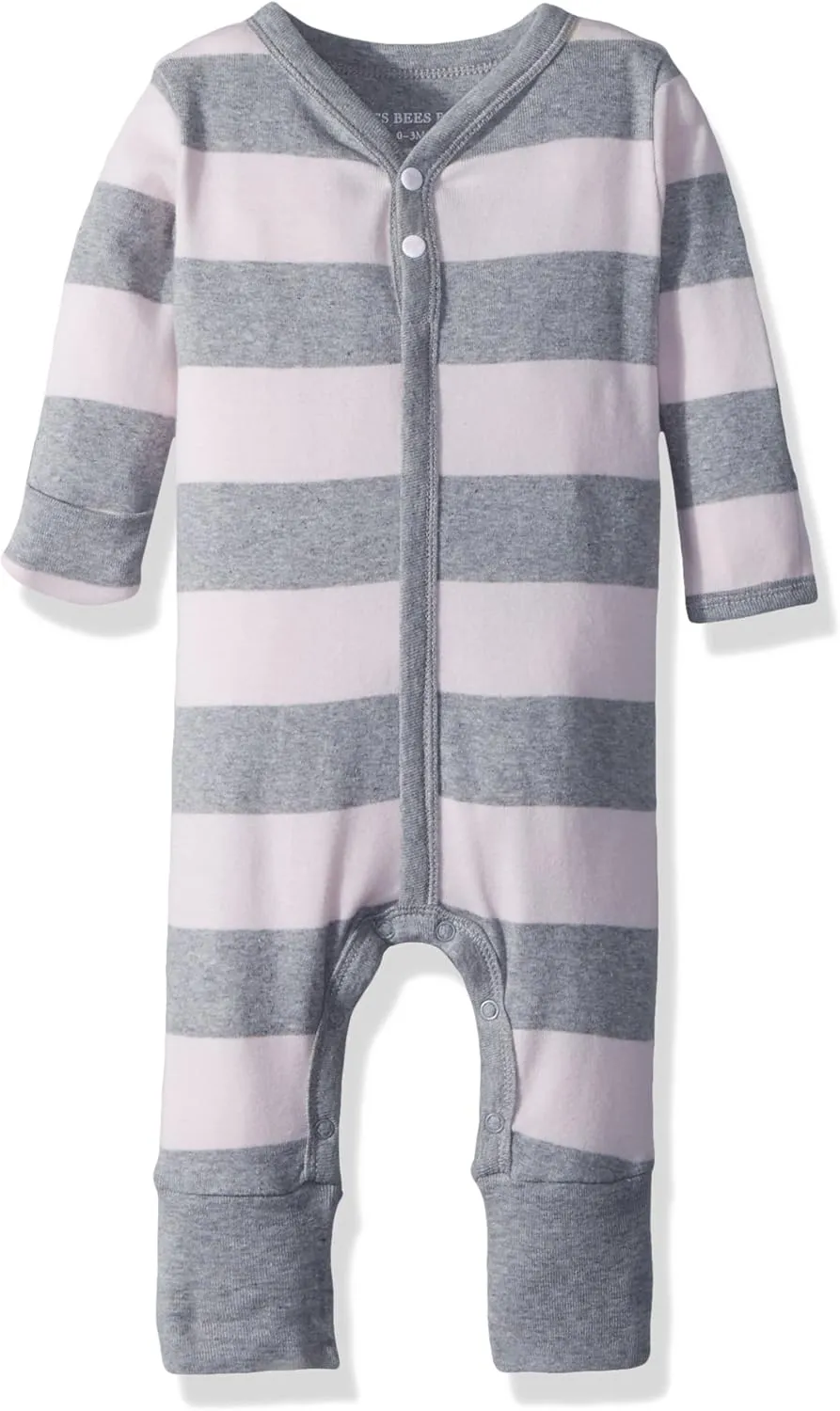 Burt's Bees Baby baby-girls Jumpsuit, 100% Organic Cotton One-piece Long Sleeve Quilted Outfit Coverall