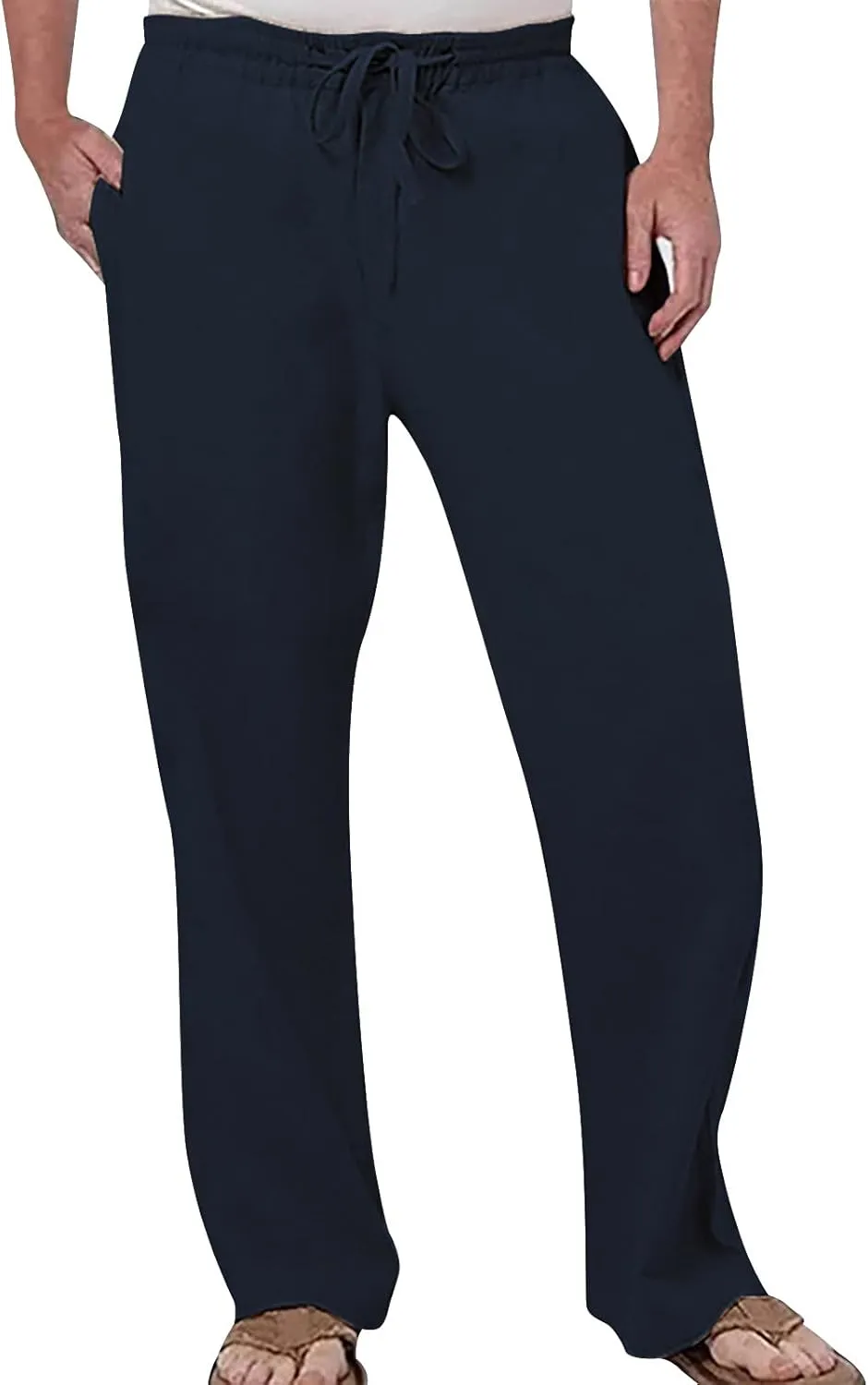 Corduroy Pant Mens Casual Pants Drawstring Elastic Waist Classic Fit Baggy Yoga Pants Running Joggers Daily Wear Trousers Cotton Overalls