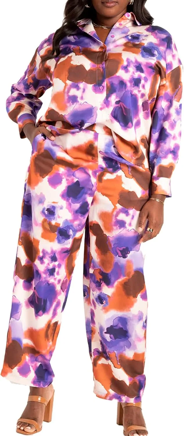 ellos Plus Size Button Front Linen Shirtdress