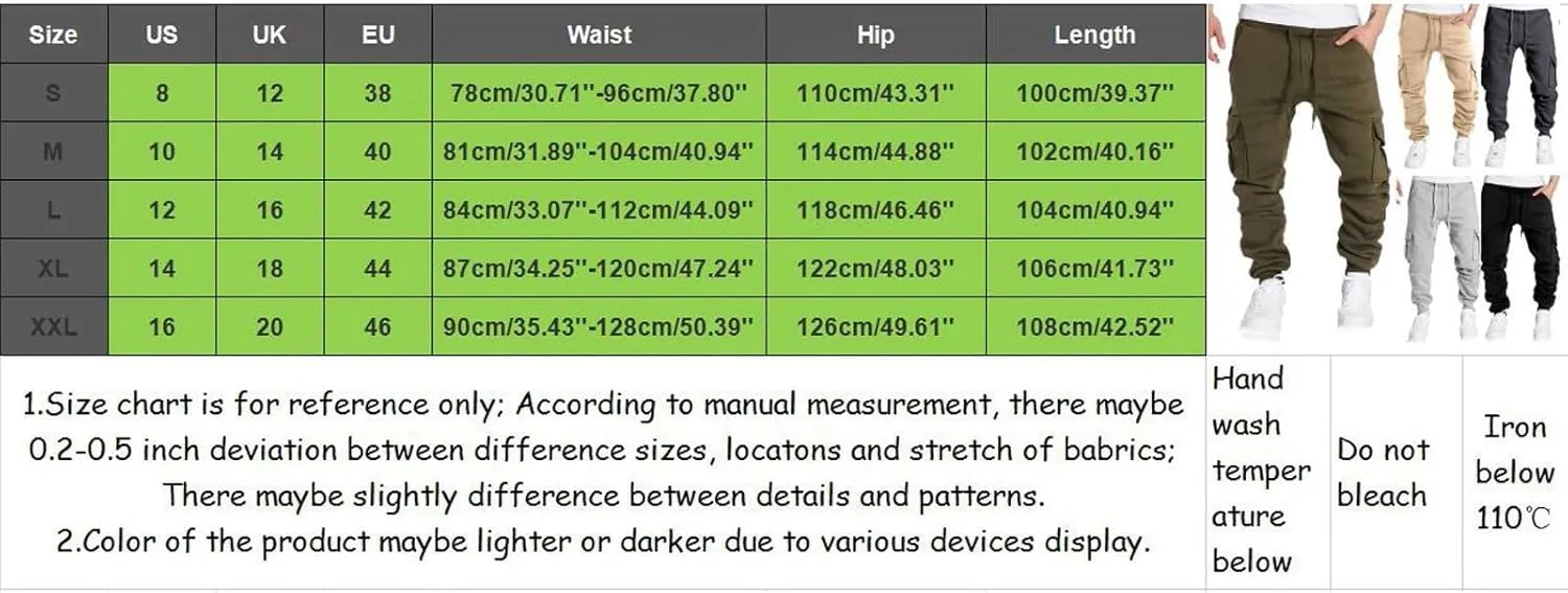 Mens Casual Cotton Sweatpants Solid Color Joggers Lounge Cargo Pants Fall Winter Long Trousers with Pockets