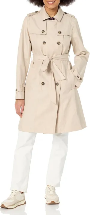 Tommy Hilfiger Women's Long Sleeve Double Breasted Trench Coat